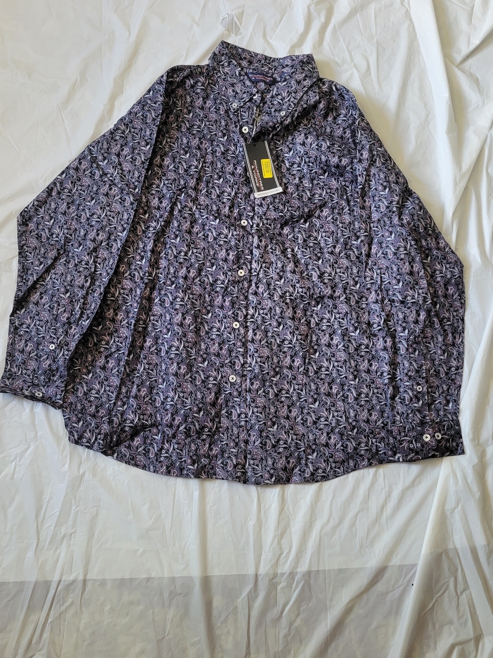 Roundtree & Yorke Purple Paisley Blazer-Style Shirt Jacket
